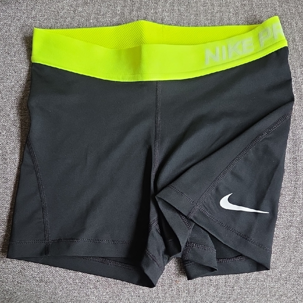 Nike Black and Yellow Performance Bike Shorts